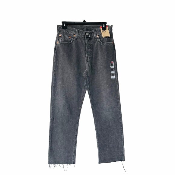 ⭐Levi's 501 Original Cropped Jeans Womens 27x26 Button Fly 27x26 Denim Gray New⭐ - Picture 2 of 11